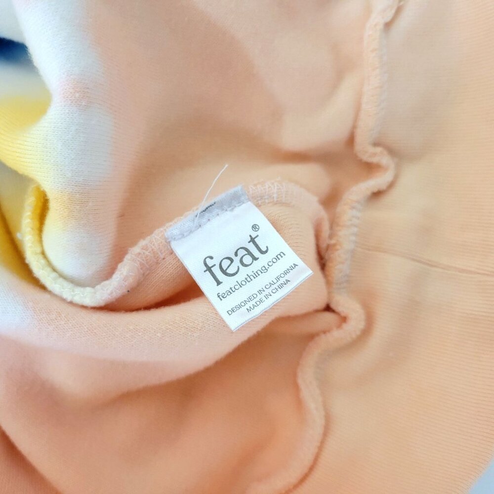 Feat Clothing Tie-Dye Blanket Blend Hoodie White Pastel Rainbow Gradient Womens - Picture 5 of 8